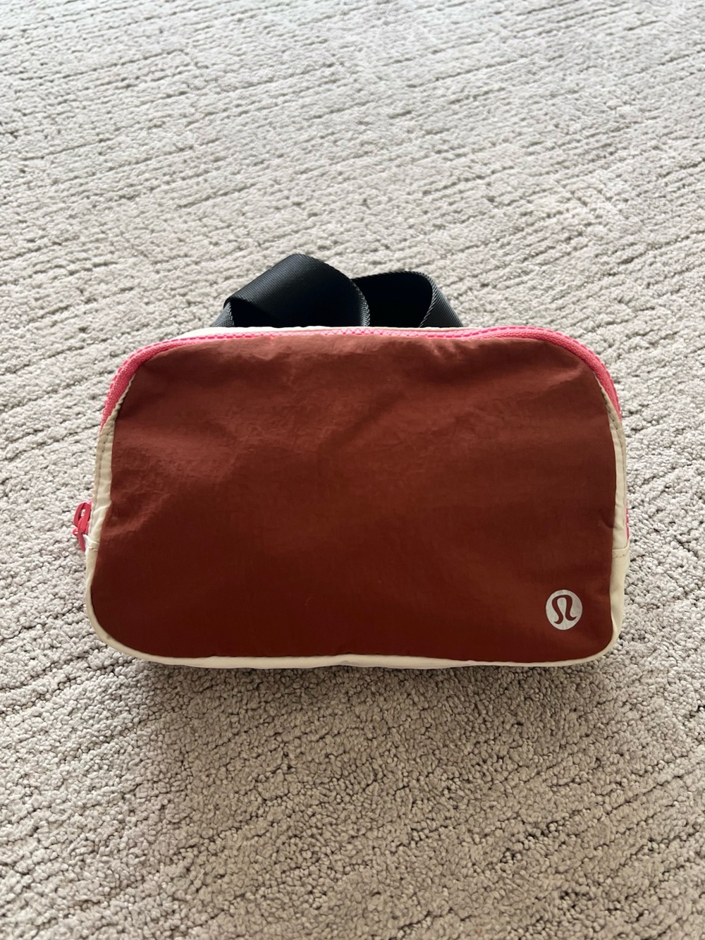 lululemon athletica Rust Pouch with Pink Zip and Cream Interior